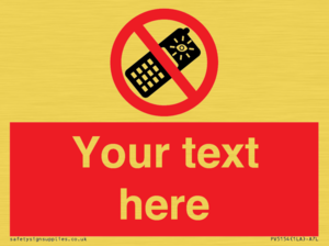 Custom No camera phones Sign